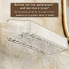 Luxury PET Plastic Wall-Mounted Bathroom Shelf - Moisture-Proof Hanging Storage Rack with Drainage for ToiletriesProducts 2