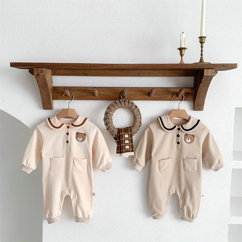 Autumn Baby Boys Hoodie Jumpsuits Rompers