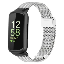 Luxury Milanese Stainless Steel Mesh Watch Strap - Fitbit Inspire 3 (Silver)