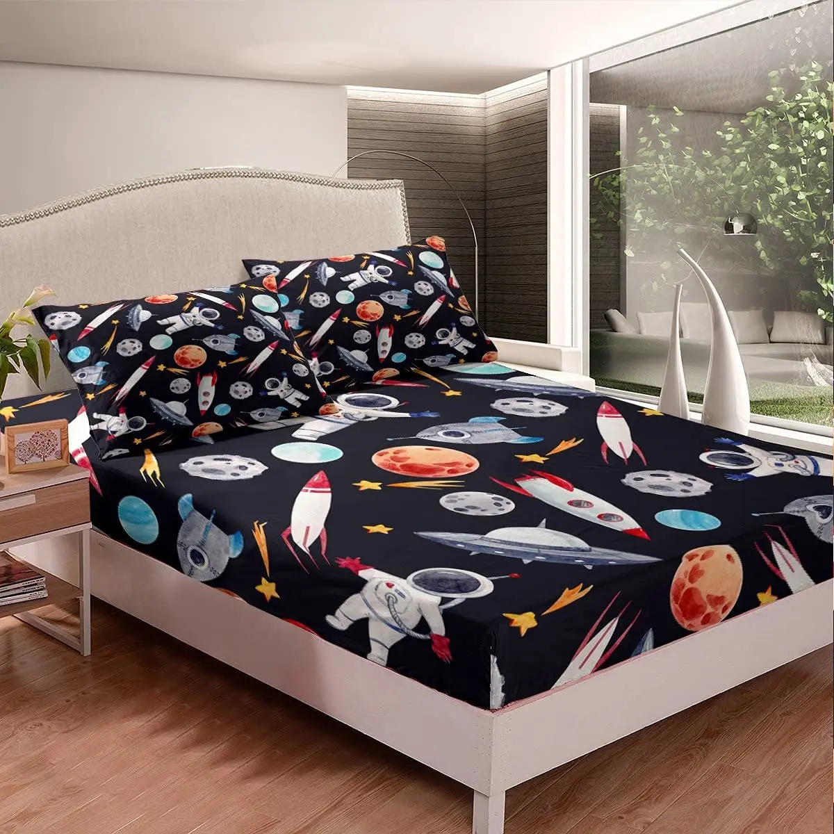Fitted Bed Sheets Single Kids Space Single Bed Fitted Sheet Set