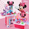 Disney 3 in1 Minnie mouse trolley case kitchen set for kids with light kitchen tableware play house set toys kids birthday gift 3
