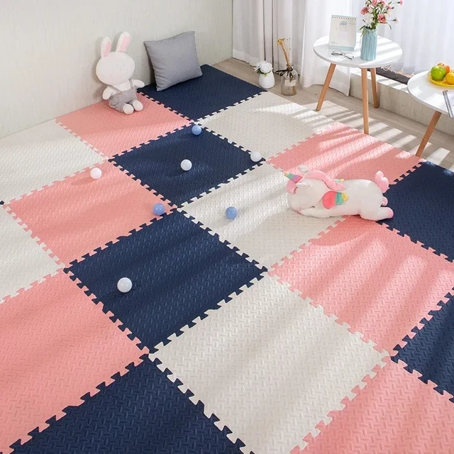 Tapis de jeu en mousse pour bébé, 16 pièces, tapis de Puzzle pour enfants, carreaux d'exercice imbriqués, carrelage de sol, jouet, tapis doux 30x30x1cm 2