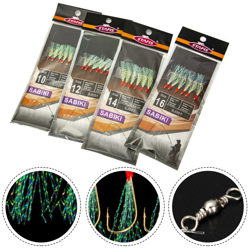 6pcsFishingStringHookDaylightRigsMackeralSeaFishingRigsLure
