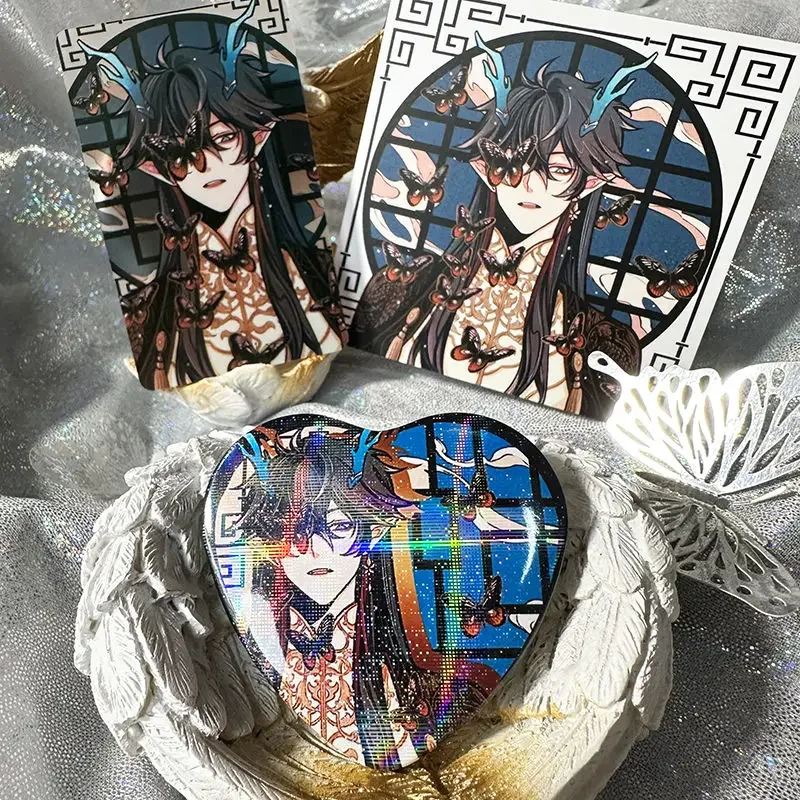 Honkai:Star Rail Original 3 Pz/Set Fan Work Fantasy Xianxia Style Lunae Heroes Square Card + Carta Trasparente + Love Badge Fans Gift