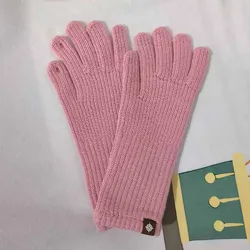 Chic Touch Screen Winter Knitted Gloves - Women’s Warm and Fluffy Mittens - One Size (Pink)