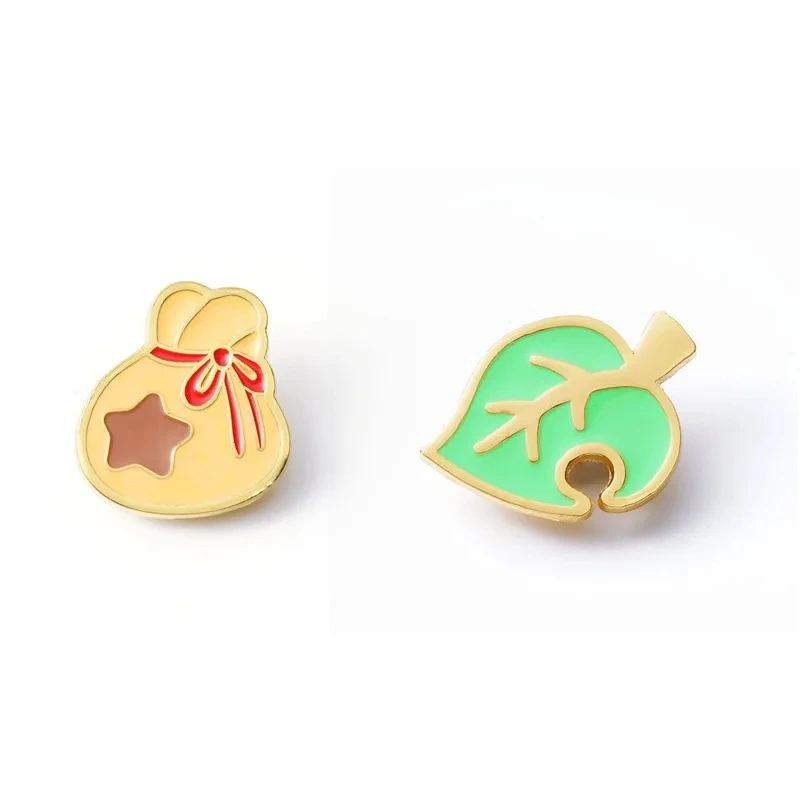 Cartoon Animal Crossing Pins Brooch For Backpacks Badges Game Money Purse And Leaf Enamel Badge Accessories Jewelry Gifts