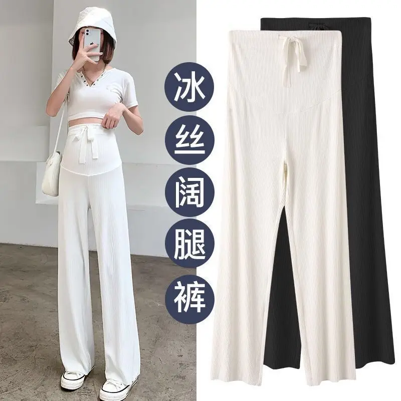Maternity pants Women's High Waist Pants for Pregnant Women Summer Wear Thin Waist Pregnant Women