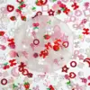 Random Mixed Sweet Red White Series Nail Charms 3D Resin Hollow Out Heart Bow Strawberry Cherry Nail Art Decorations Accessories 5