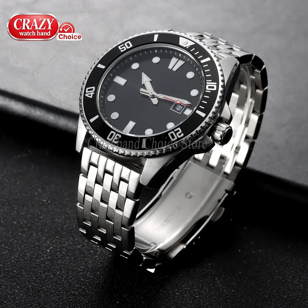 Elegant Solid Stainless Steel Watch Strap with Metal Fold Buckle - Universal Size