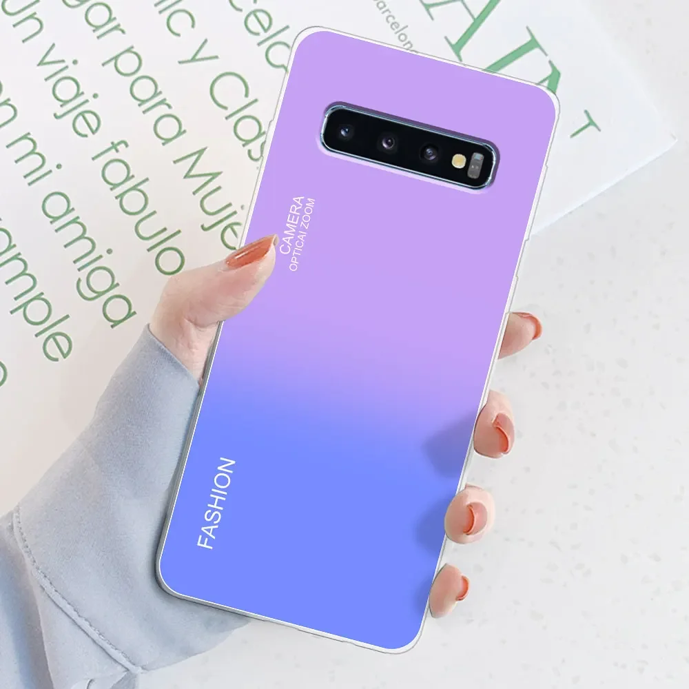 Stylish Watercolor Marble Transparent Silicone Back Bumper Case for [Brand Name] Galaxy S10 Series