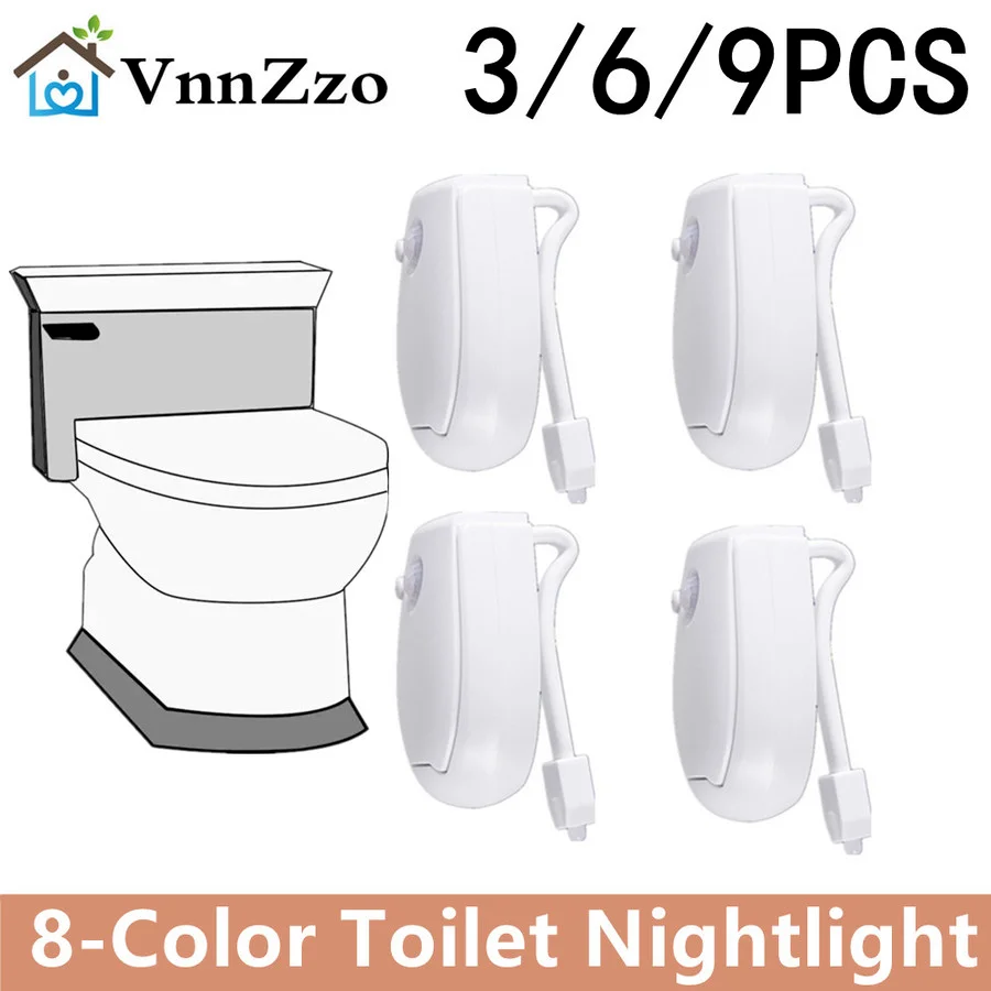

Toilet Night Light PIR Motion Sensor Toilet Lights LED Washroom Night Lamp 8 Colors Toilet Bowl Lighting For Bathroom Washroom