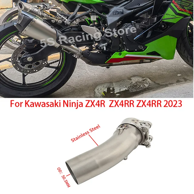 For Kawasaki Ninja ZX4R ZX4RR ZX4R SE ZX 4R 4RR 2023 Motorcycle Exhaust Escape Systems Titanium Alloy Modify Mddile Link Pipe