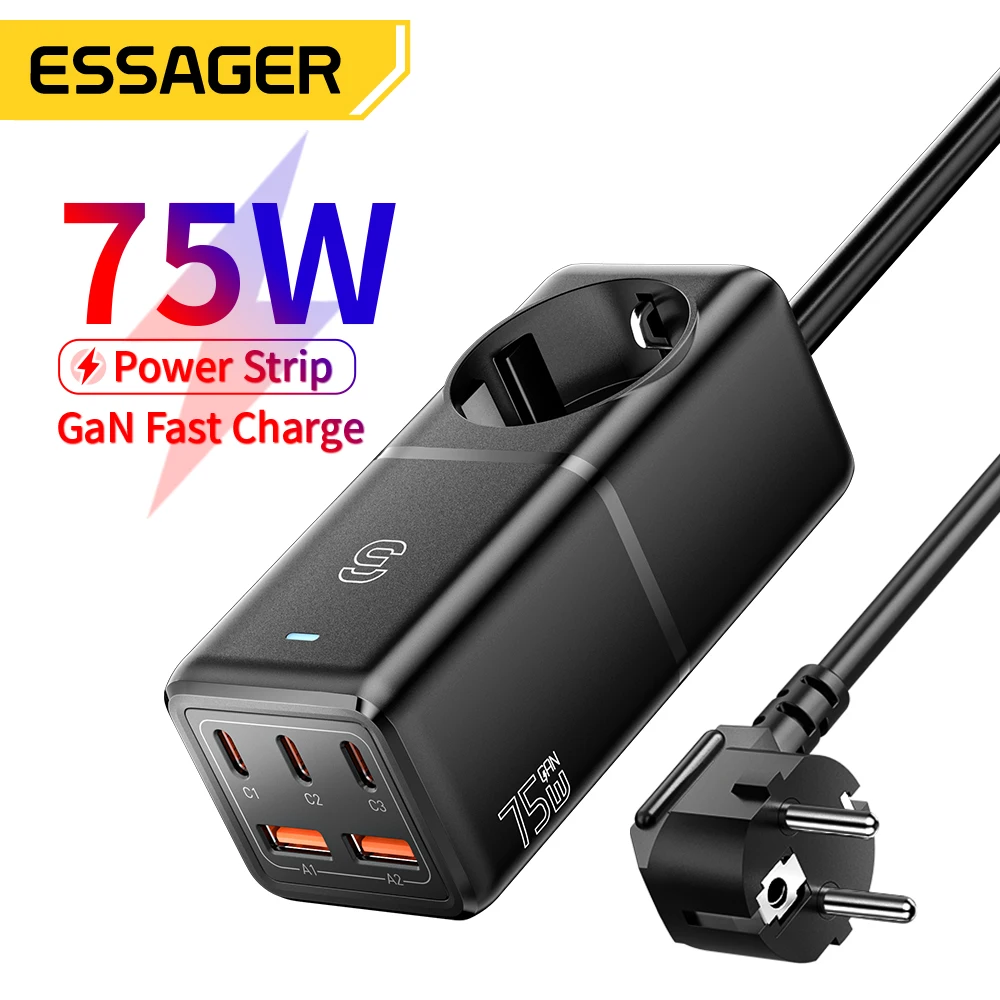 Essager-75W-GaN-Desktop-Charger-Quick-Charge-65W-USB-Type-C-Fast ...