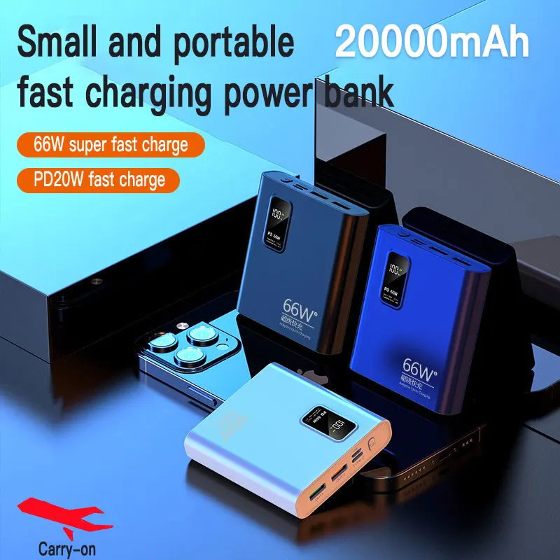 20000mah portátil power bank pd66w carregamento rápido carregador ...
