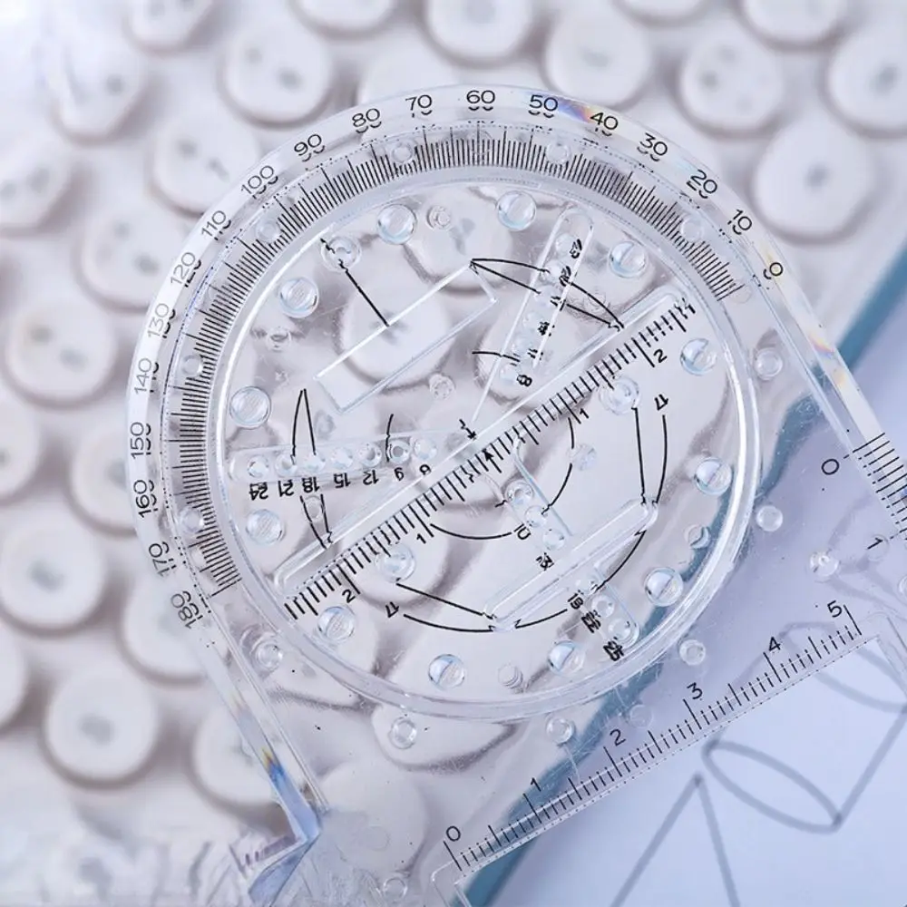 Rotatable Fast Drawing Template Ruler Architect Mathematics Stereo Geometry Ellipse Drafting Measuring Scale Ruler
