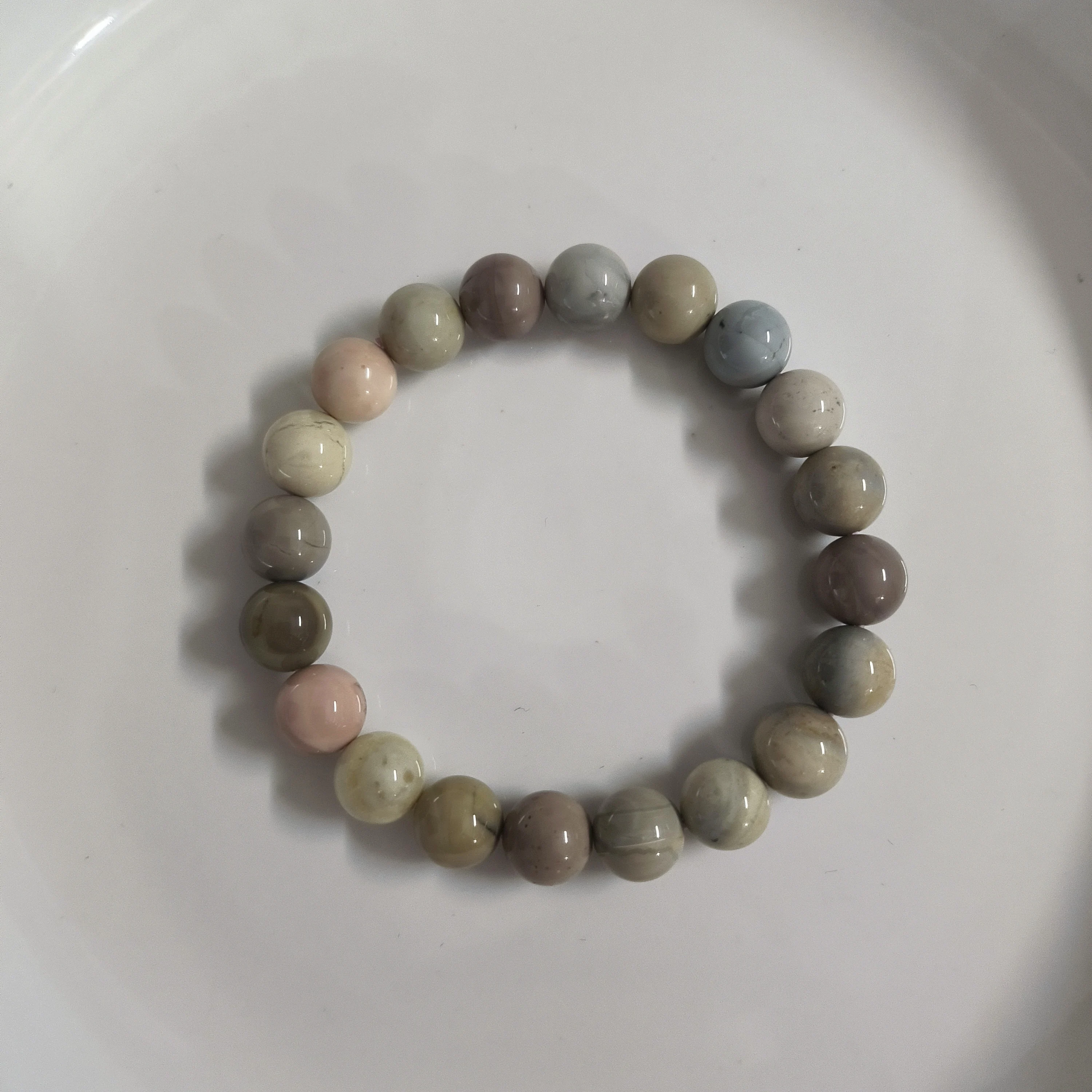 8-9MM  Natural Alashan jade Bracelet Genuine Round Beads  Woman Man Gemstone Jewelry Bracelets on hand