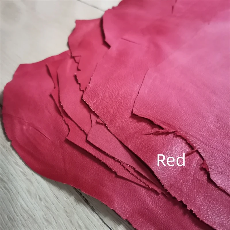 Red Super Thin Sheepskin Leather for DIY Crafts and Apparel