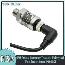 IP68 Pressure Transducer Cable Pressure Transmitter Water Gas Hydraulic Sensor 0-1Mpa 0-1.6Mpa 0-2.5Mpa 4-20mA DC24V G1/4