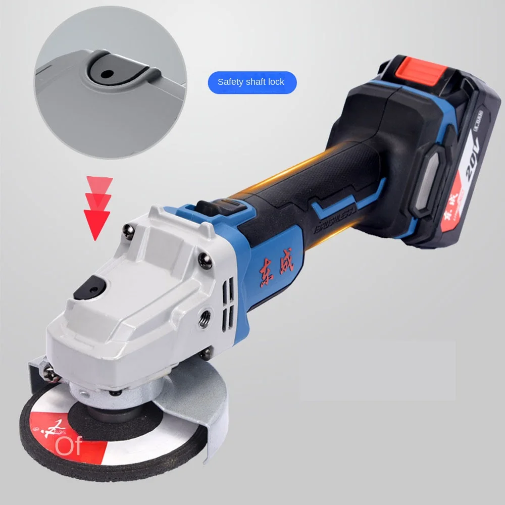 Lithium Electric Angle Grinder Cordless Brushless 20V Adjustable Speed Polishing Machine Rechargeable Power Tool For DCSM03-125