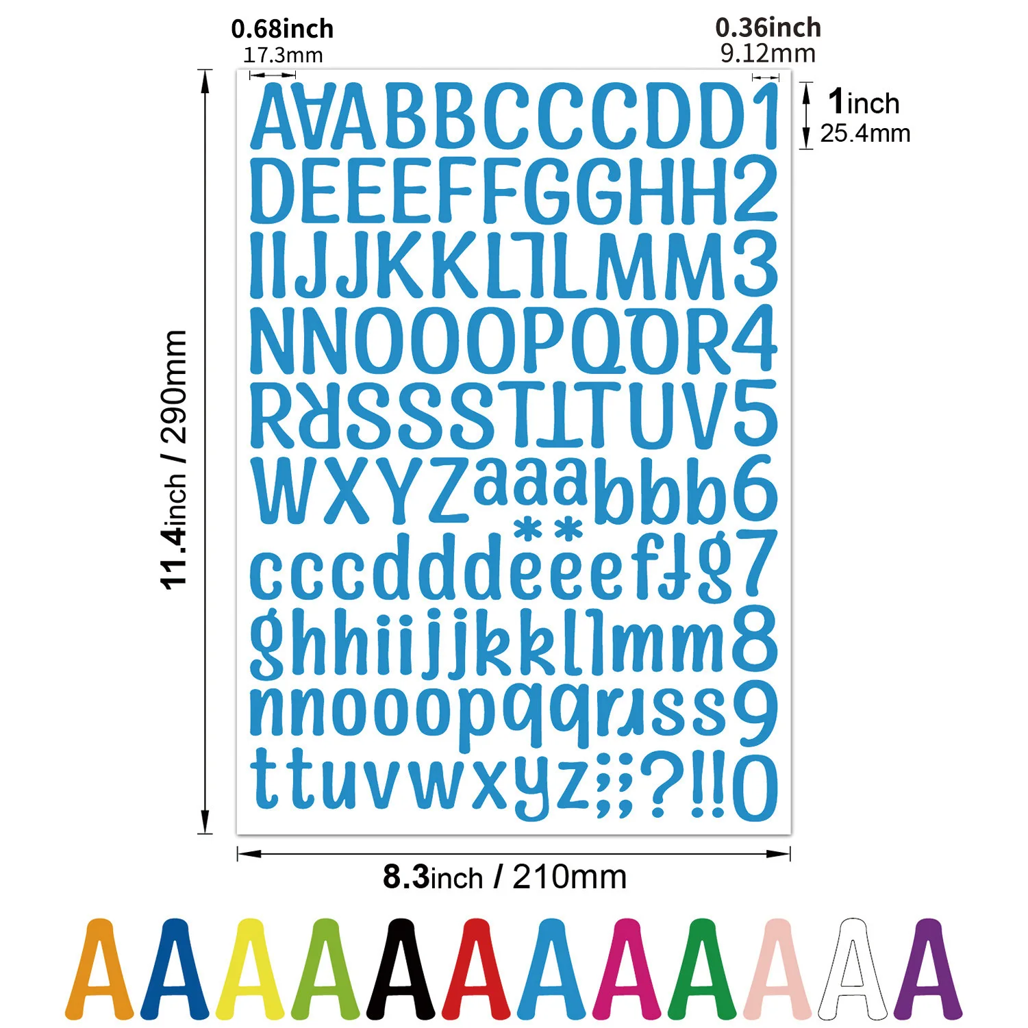Description Picture 5 of itemLetters Stickers Waterproof Colorful Alphabet Sticker DIY Address Self-Adhesive Number Mailbox House Address Door Sign Labels