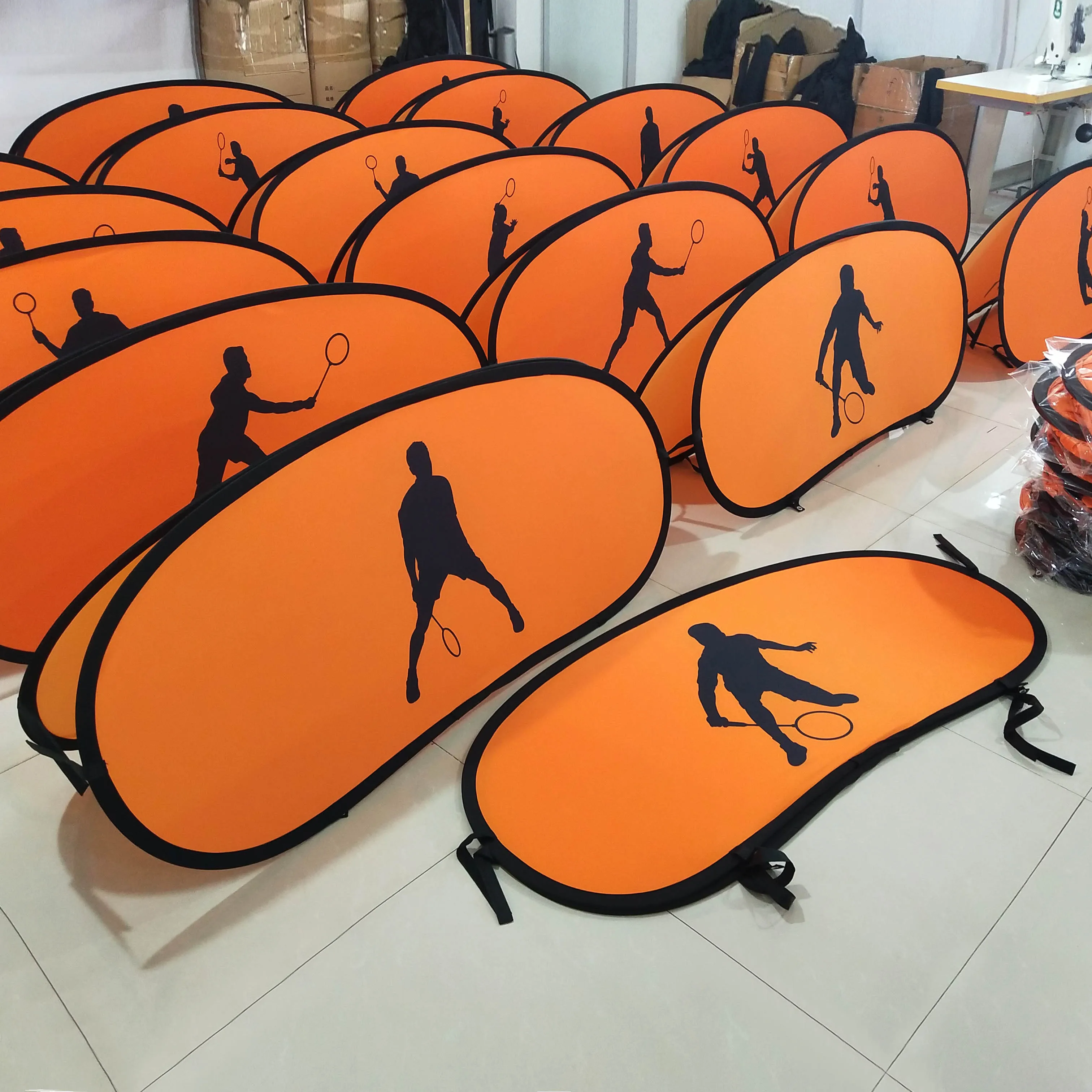 Pop Up Banner Free Design Graphic Printing Display Outdoor Advertising Oval Vertical Bean-Shape A Frame Sports Promotion