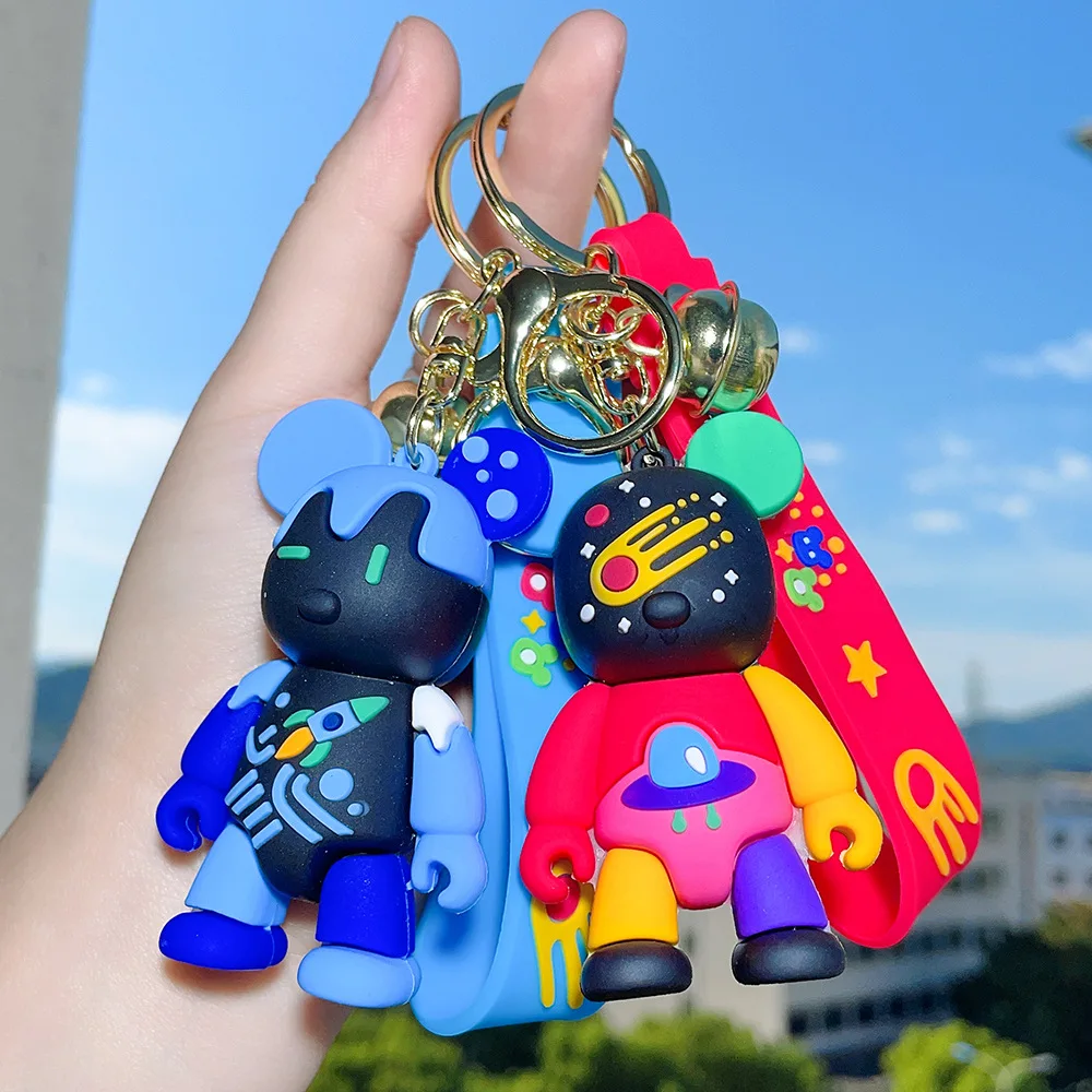 Cute Galaxy Astronaut Bear Keychain