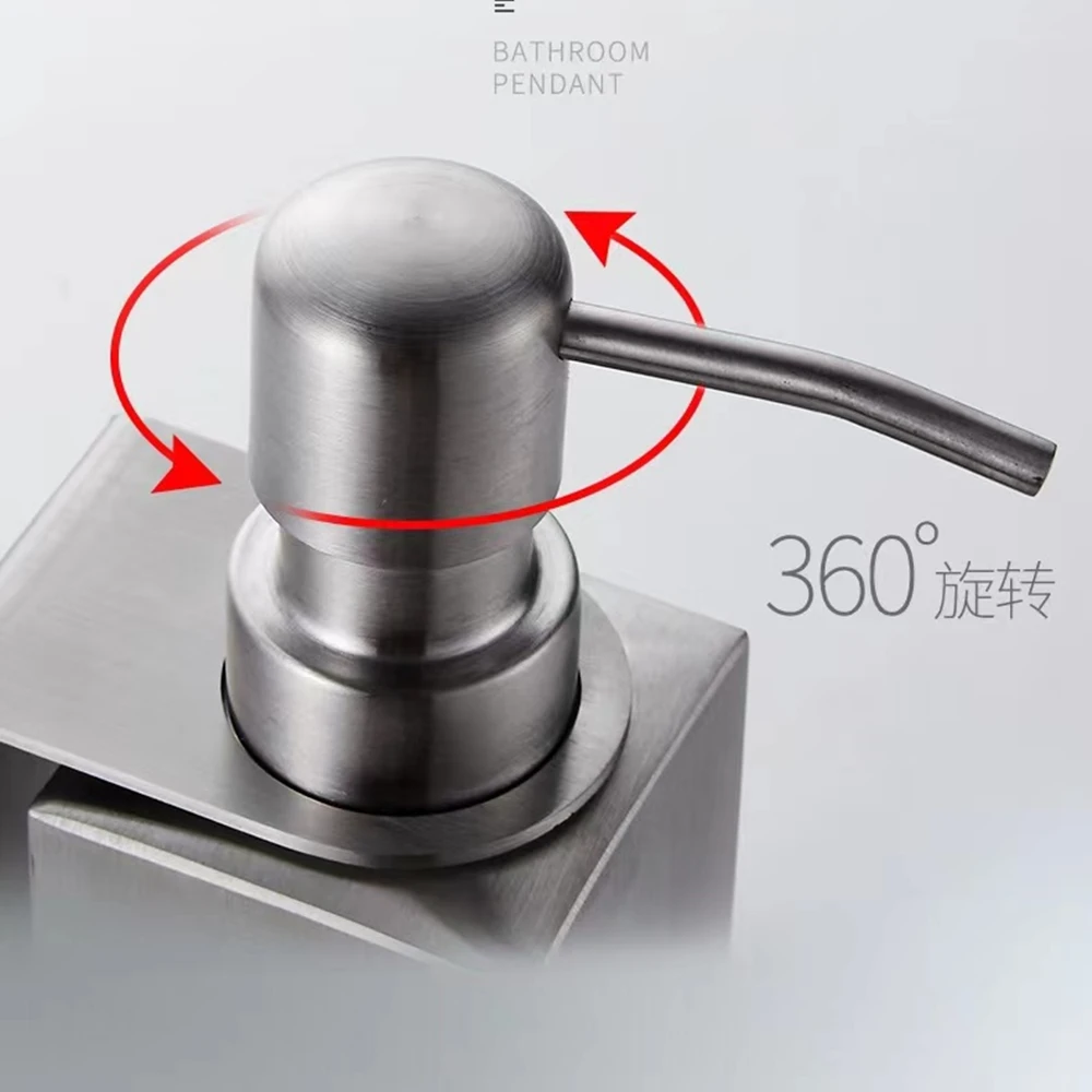블랙/브러시 샴푸 액체 디스펜서 304 스테인레스 스틸 벽 마운트 욕실 액세서리 손 세척 액체 비누 디스펜서