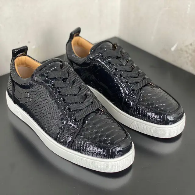 New Men Designer Sneakers Black Lace Up Top Casual Shoe Sole Shoes Plus Size Customized - AliExpress