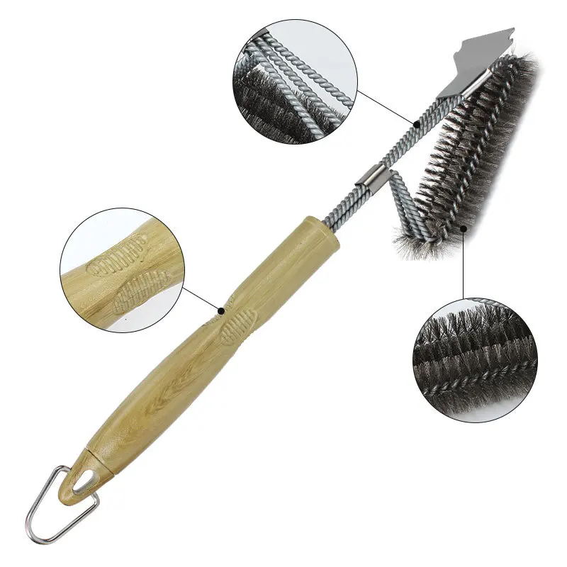 Stainless Steel Barbecue Brush, Barbecue Decontamination Equipment, Steel Wire Brush Tool