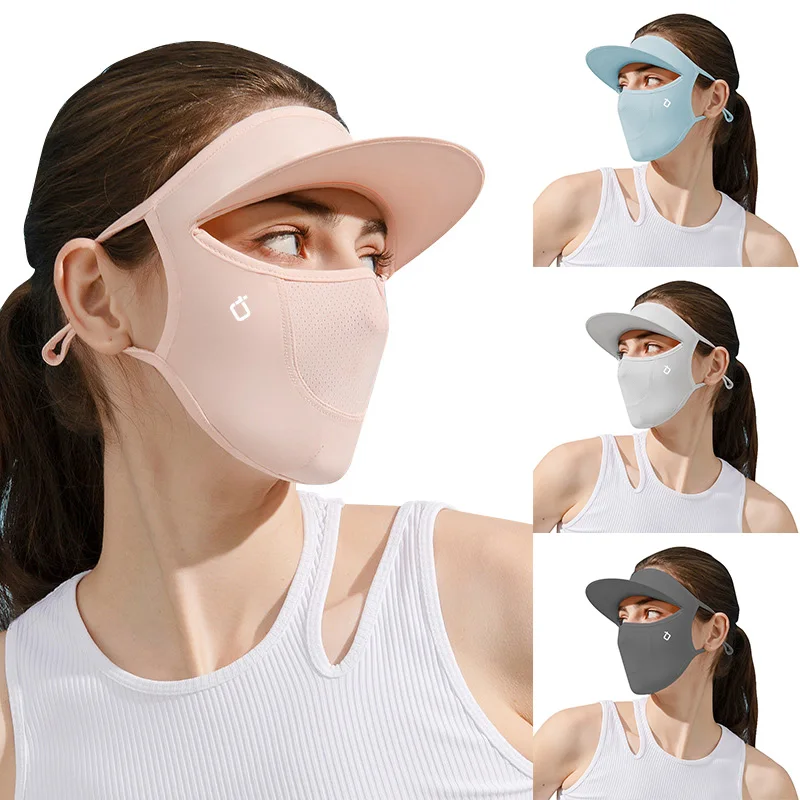 

Sun Hat Mask Ice Silk Breathable Sunscreen Face Mask Scarf Adjustable Mask Cap Sports Tennis Golf Cycling Masks Top Empt Hats