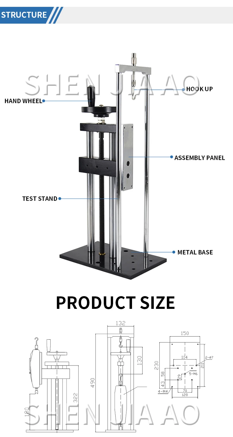 ALX-S Screw Test Stand for mechanical force gauge/digital force gauge 500N Tensi