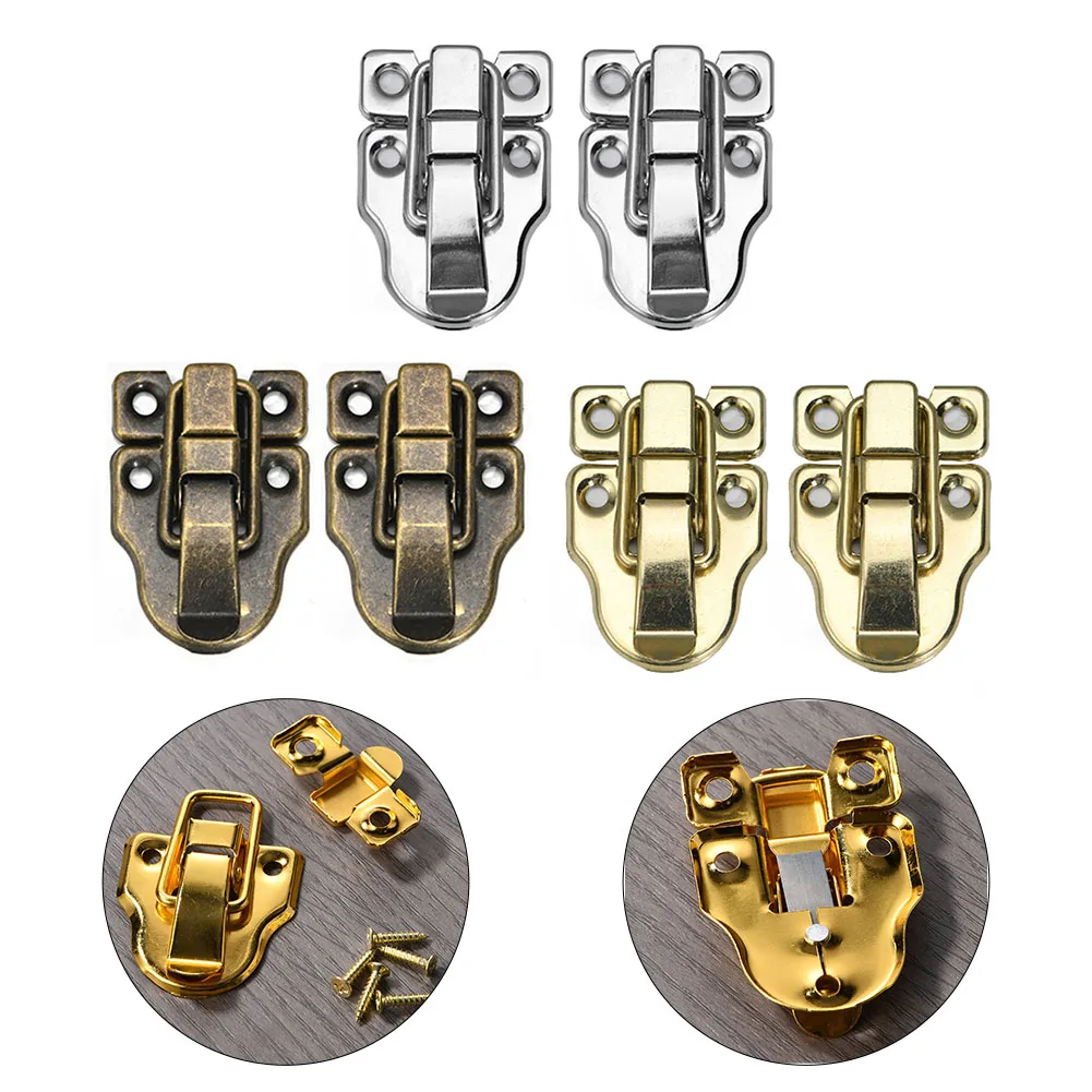 Description Picture 5 of item2pcs Vintage Lock Antique Metal Jewelry Chest Box Gift Box Suitcase Case Buckles Toggle Hasp Latch Catch Clasp Toolbox Lock