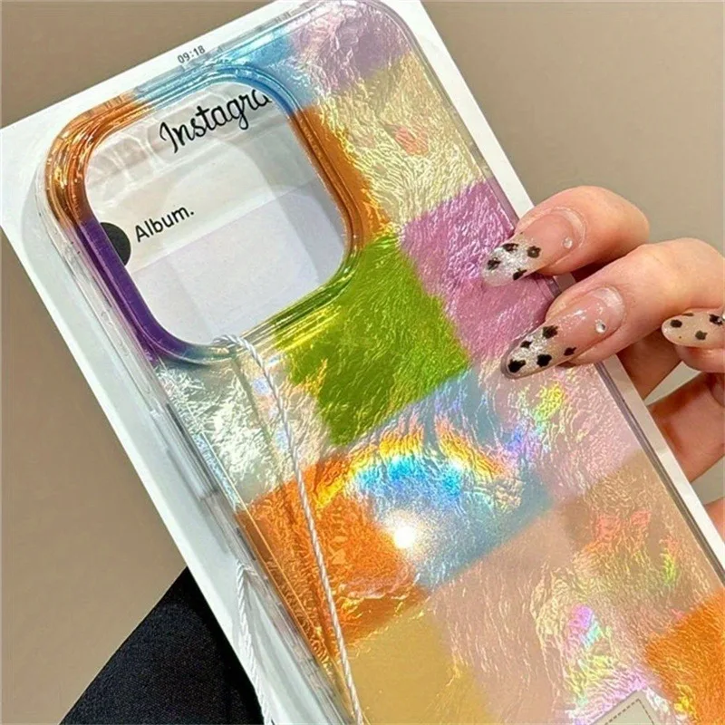 Vortex Pattern Colorful Plaid Phone Case Cover