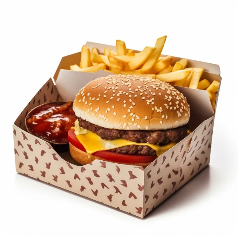 

Customized productCustom Printed Recycled Take Away French Fries Paper Boxes Fast Food Burger Hamburger Packaging