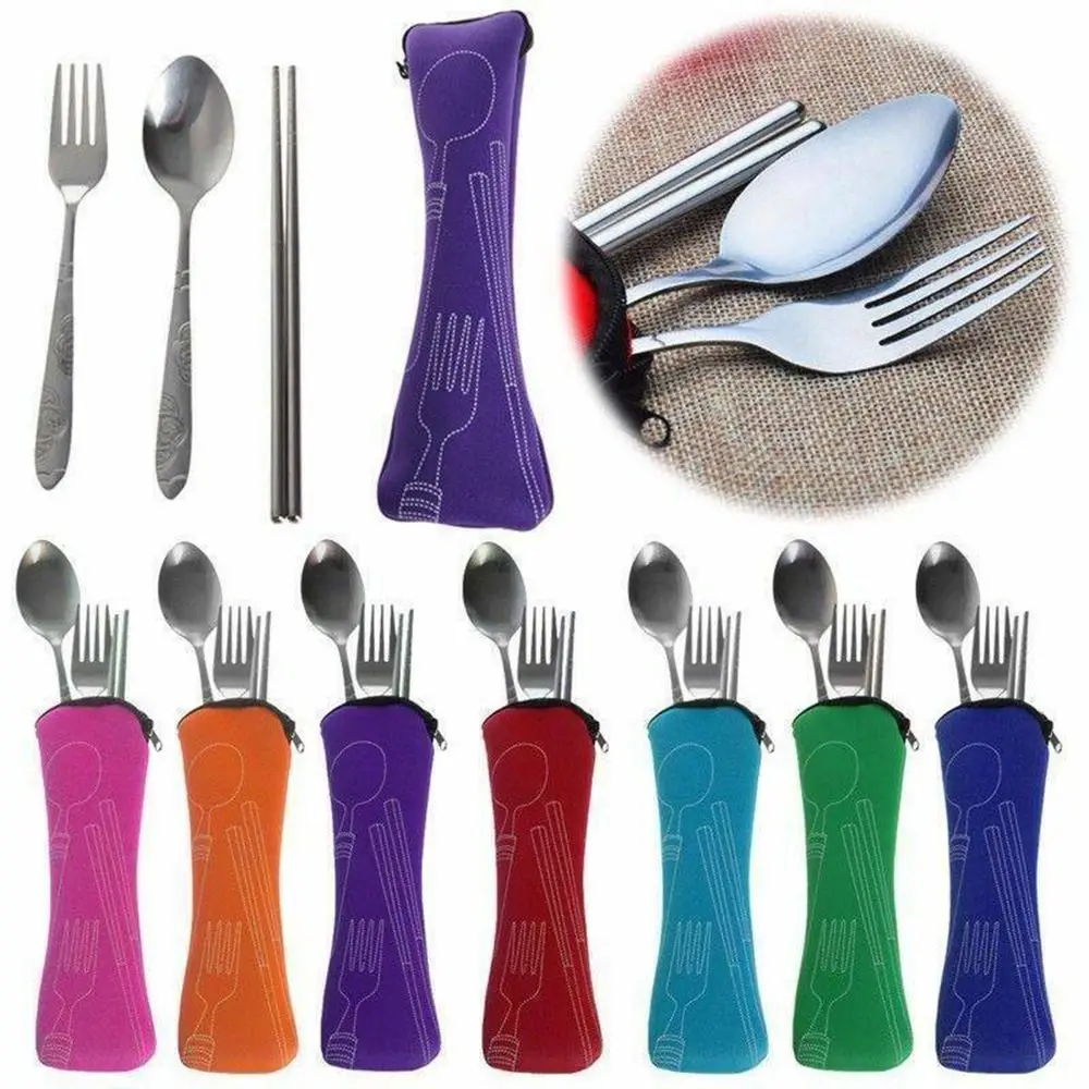 Compact Travel Tableware Bag - Portable Cutlery Case