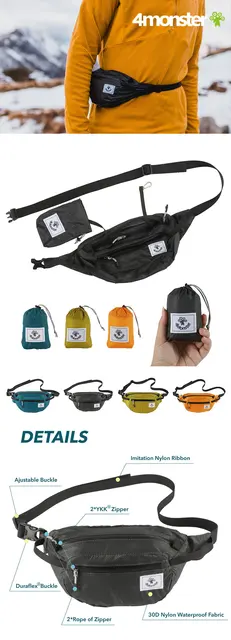 4Monster Backpack Waist Pack 2 in 1, Waterproof Lightweight Packable B –  4monster outdoor