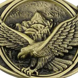 Vintage Cool Flying Eagle Hawl Oval Belt Buckle for Mens Gift Antique Bronze