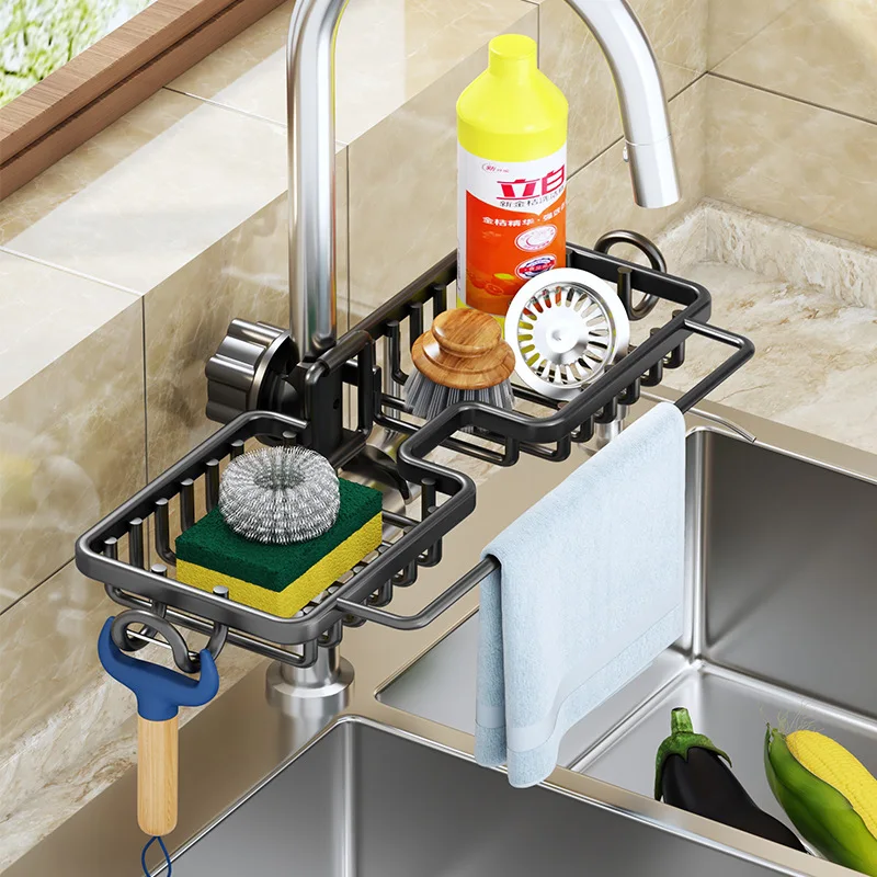 Kitchen Sink Organizer Drain Rack Over Faucet Sponge Holder Stainless Steel  Heavy Duty Bathroom kitchen Organizer Accessories - AliExpress