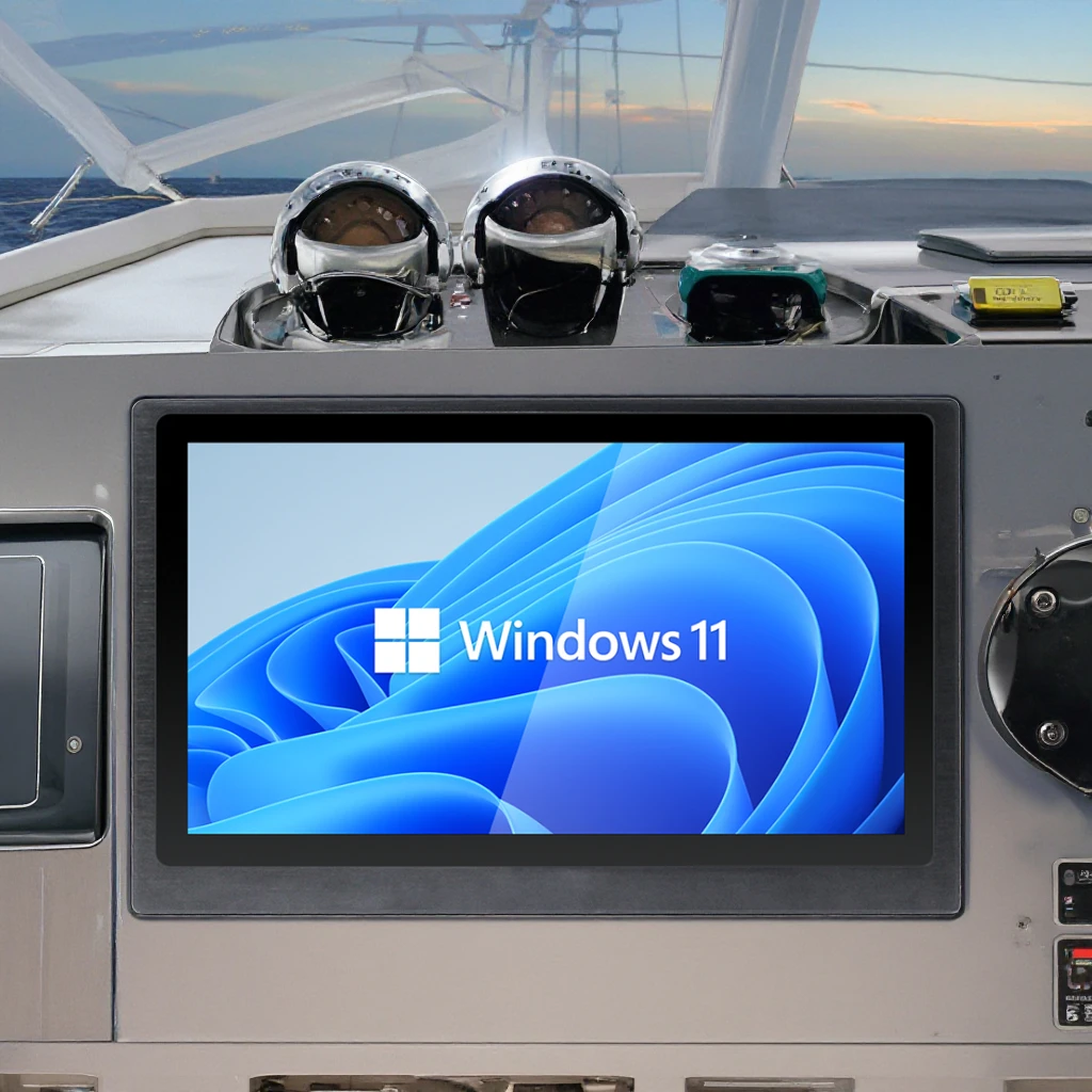 21.5 Inch Marine/yachts Displays 1000-1500Nits Outdoor Ag+glass Binding Ip66 Waterproof Industrial Touch Screen Monitor