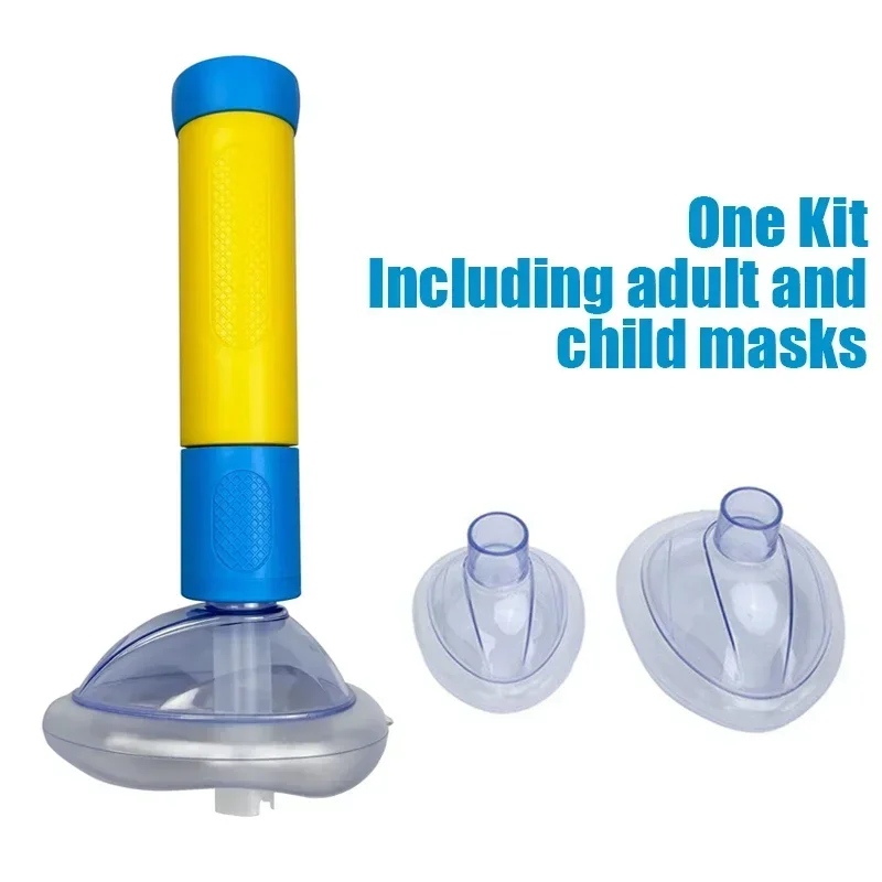 מסיכת הצלה ניידת למניעת התפשטות, מכשיר לא מחדש את החיים, כלי ספיגה לעזרה ראשונה למבוגרים וילדים, 2 גדלים, מכשיר אינהלר CPR לבית