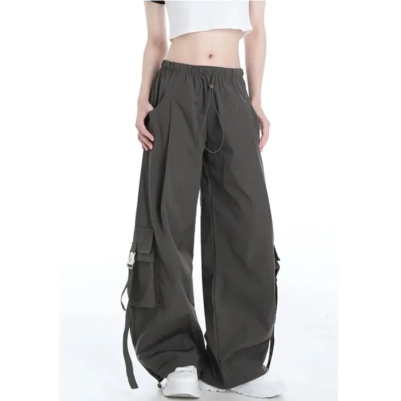 Deeptown Y2k Vintage Cargo Pants Women Streetwear Korean Fashion Baggy Sweatpants Harajuku Style Wide Trousers Aesthetic Casual