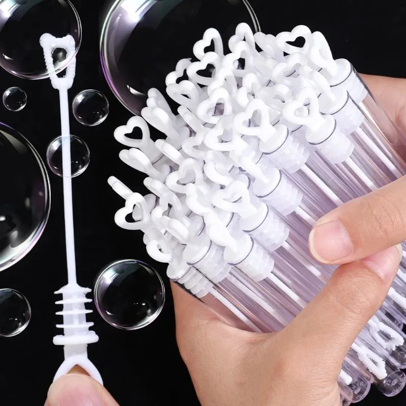 Description Picture 2 of item10/100Pcs Mini Heart Bubble Wand Tubes Empty Wedding Love Bubble Bottles Birthday Party Decor Baby Shower Favors Kids Toys Gifts