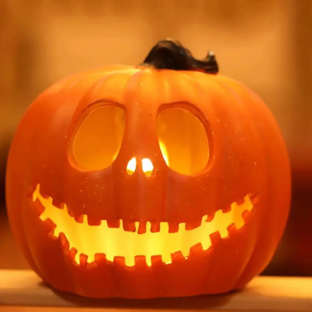 Description Picture 5 of item24cm Halloween Big Pumpkin Openwork Luminous Jack-o-lantern Easter Halloween Jack-o-lantern Decoration Ornament