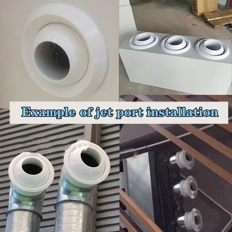 ABS Circular Jet Spherical Nozzle Air Vent For Airport Station Central Ventilation Adjustable Remote Jet Air System Outlet Valve