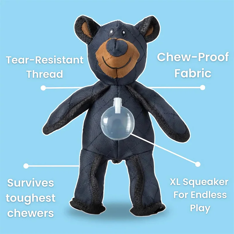 Giocattolo Per Cani Indistruttibile A Forma Di Orso, Con Squittio, Per Masticatori Aggressivi E Cuccioli - Materiale Peluche Resistente