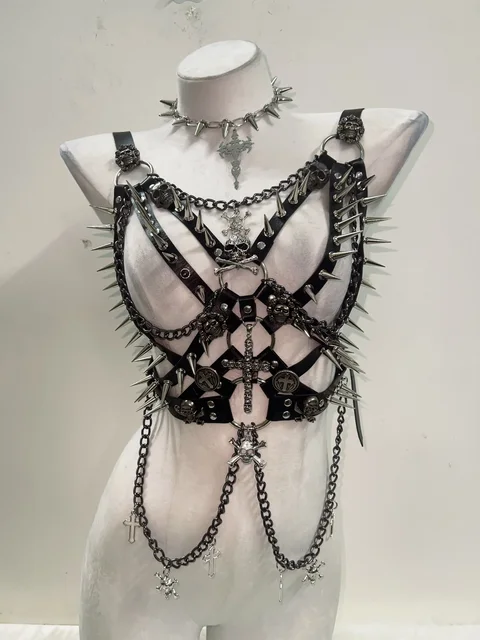 Spikey Metal Harness Top 6