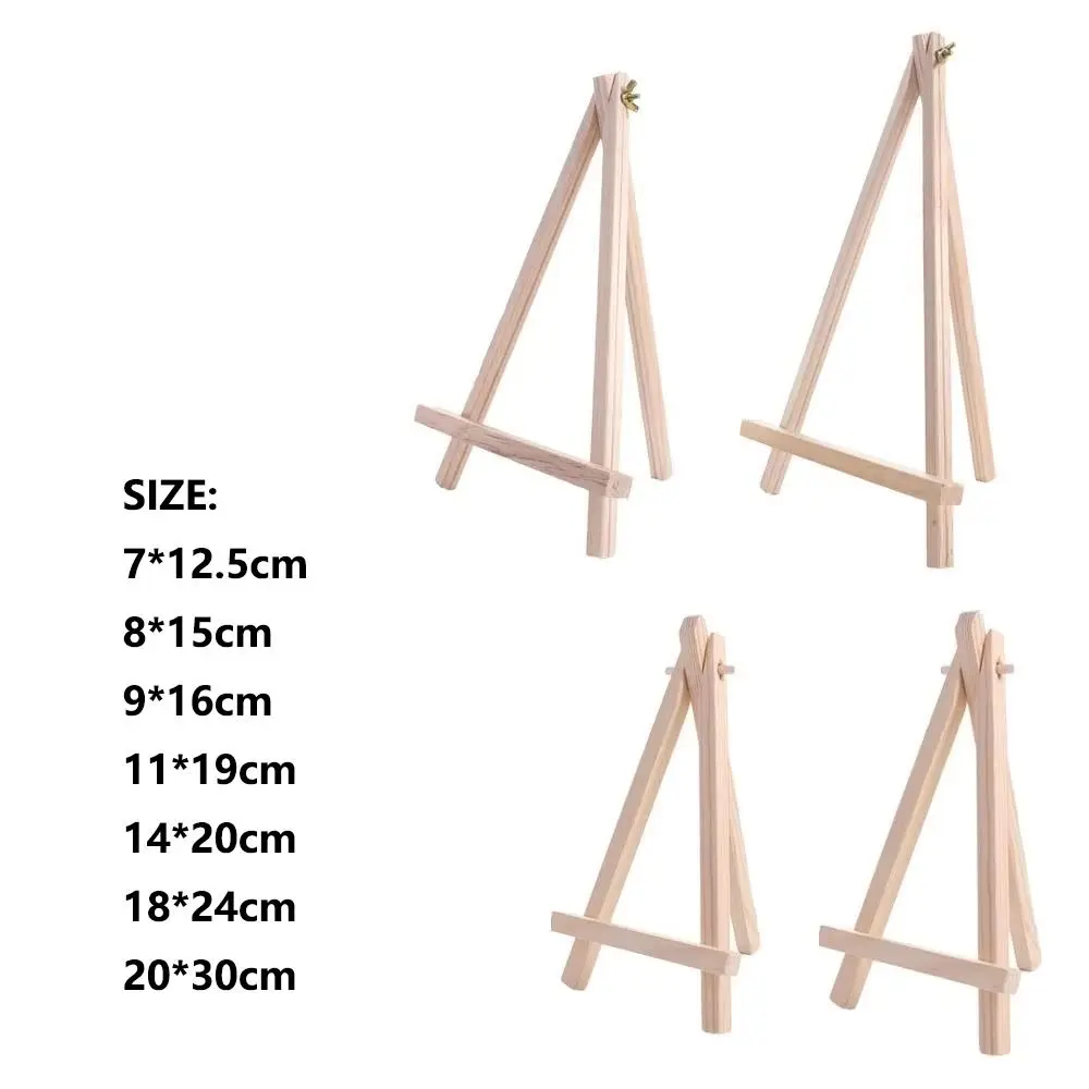 Supporto da Tavolo in Legno Pieghevole di Piccole Dimensioni per Esposizione Pitture, Artigianato Fai-da-te, a Forma di Triangolo, Supporto per Telefono da Scrivania - immagine 6