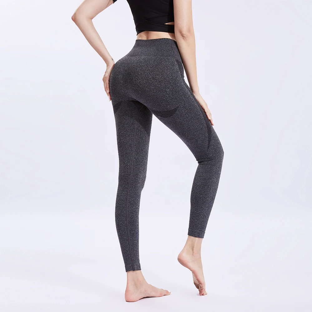 Aonember Womens Solid Yoga Leggings Seamless High Waist Gym Leggings Stretch Yoga Pants Workout Running Leggings 