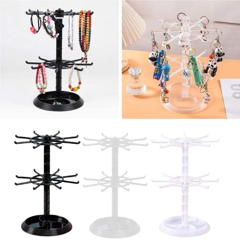 Keychain Hanger Trinkets and Pendants Display Rack Storage Rack Rotatable Rack Hair Ring Rope Desktop Finishing Holder DropShip