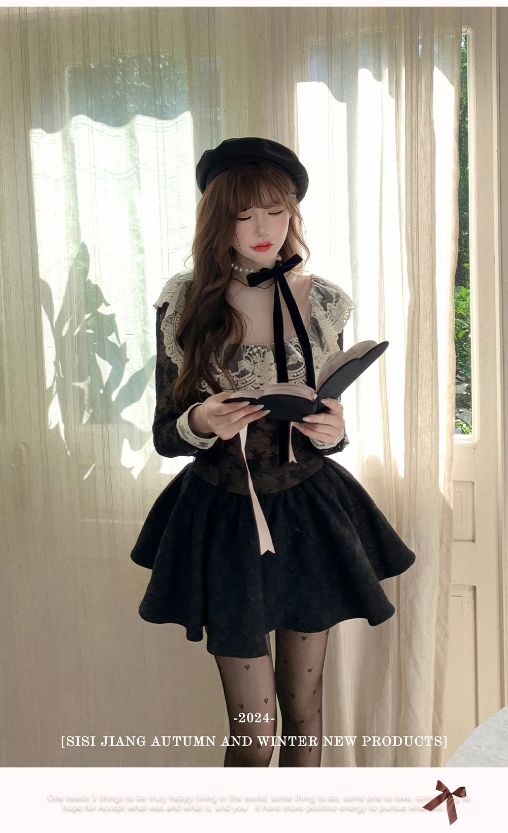 French Black Short Dresses for Women Lace Patchwork Long Sleeve A-line Birthday Party Dress Korean Fashion Mini Vestidos New